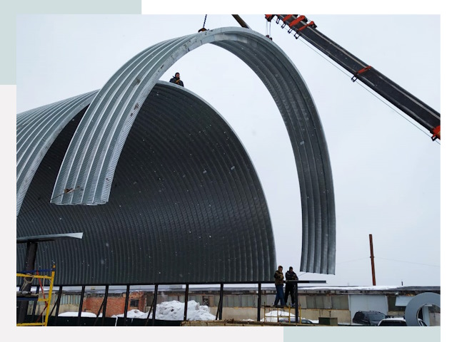 Полукруглые ангары в Сергиевом Посаде